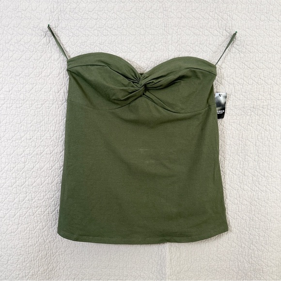 Torrid Foxy Twist Tube Top Tee Olive Green Torrid Size 2 - Picture 3 of 9